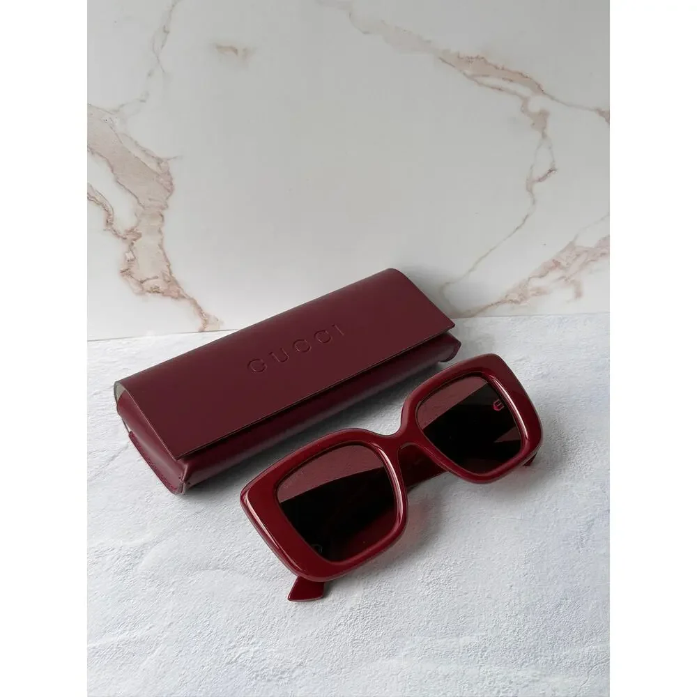 NEW Gucci GG1975S Burgundy Marmont Squared Sunglasses